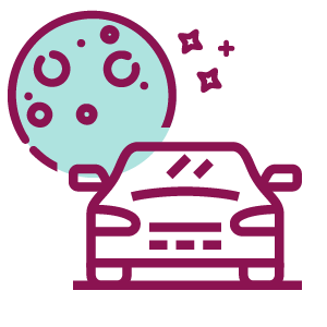 Icon Mond und Auto