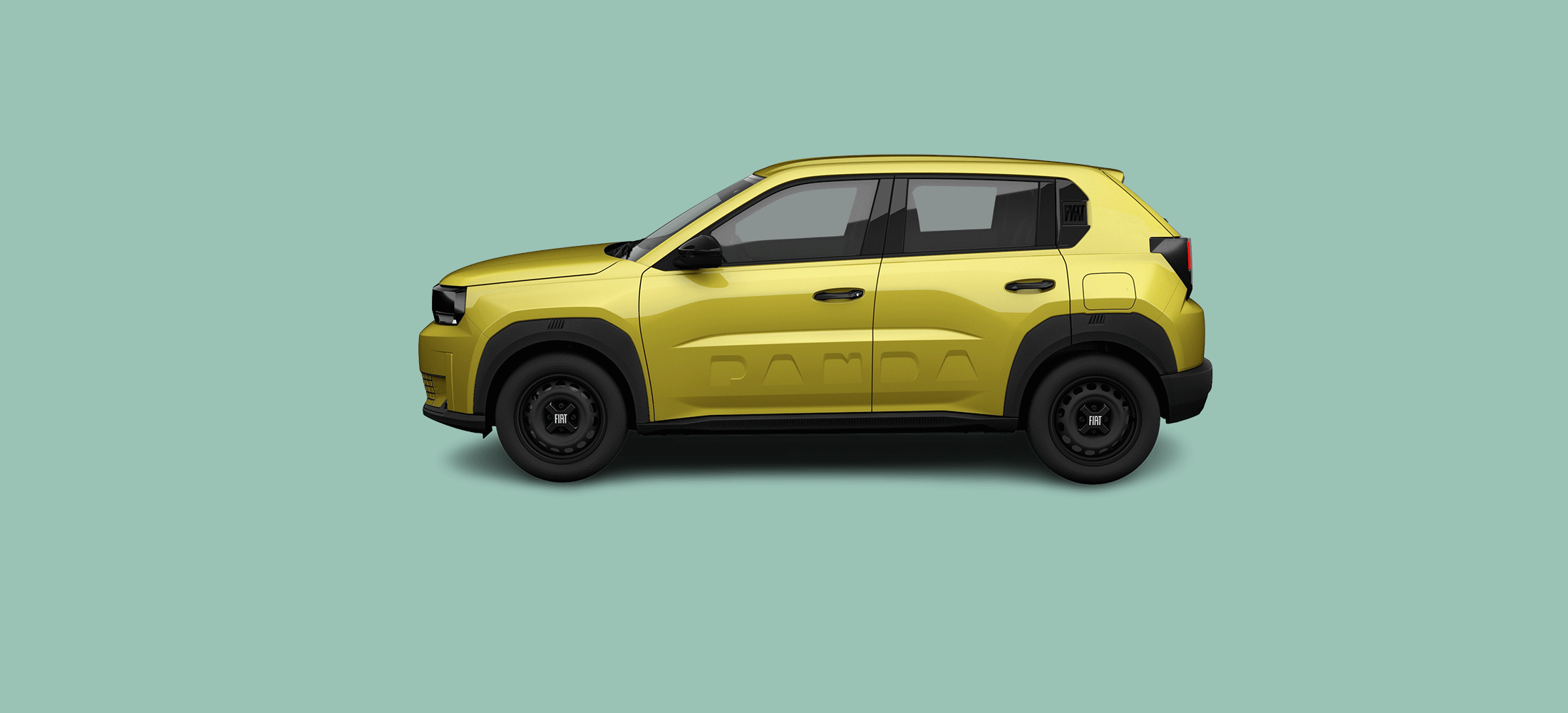 Bild zeigt den neuen Fiat Grande Panda Hybrid von der Seite